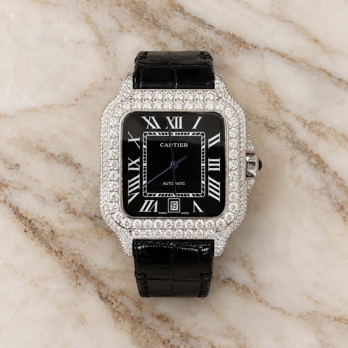 Moissanites Cartier Leather Strap
